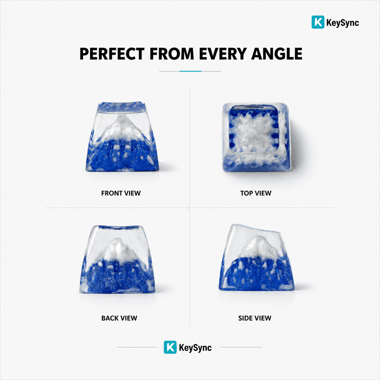 KeySync Frostcap Artisan Keycap – Handmade Resin Glacier-Inspired Keycap for Mechanical Keyboards 2