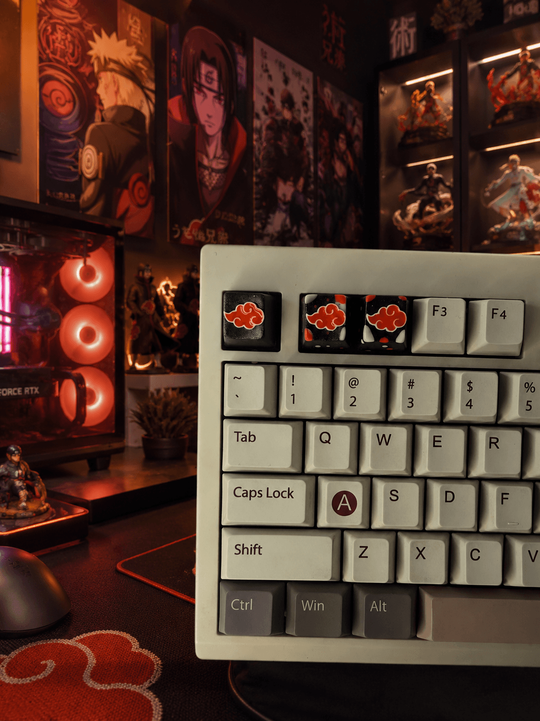 KeySync Crimson Cloud Galaxy - Anime Resin Artisan Keycap, Cherry MX 4
