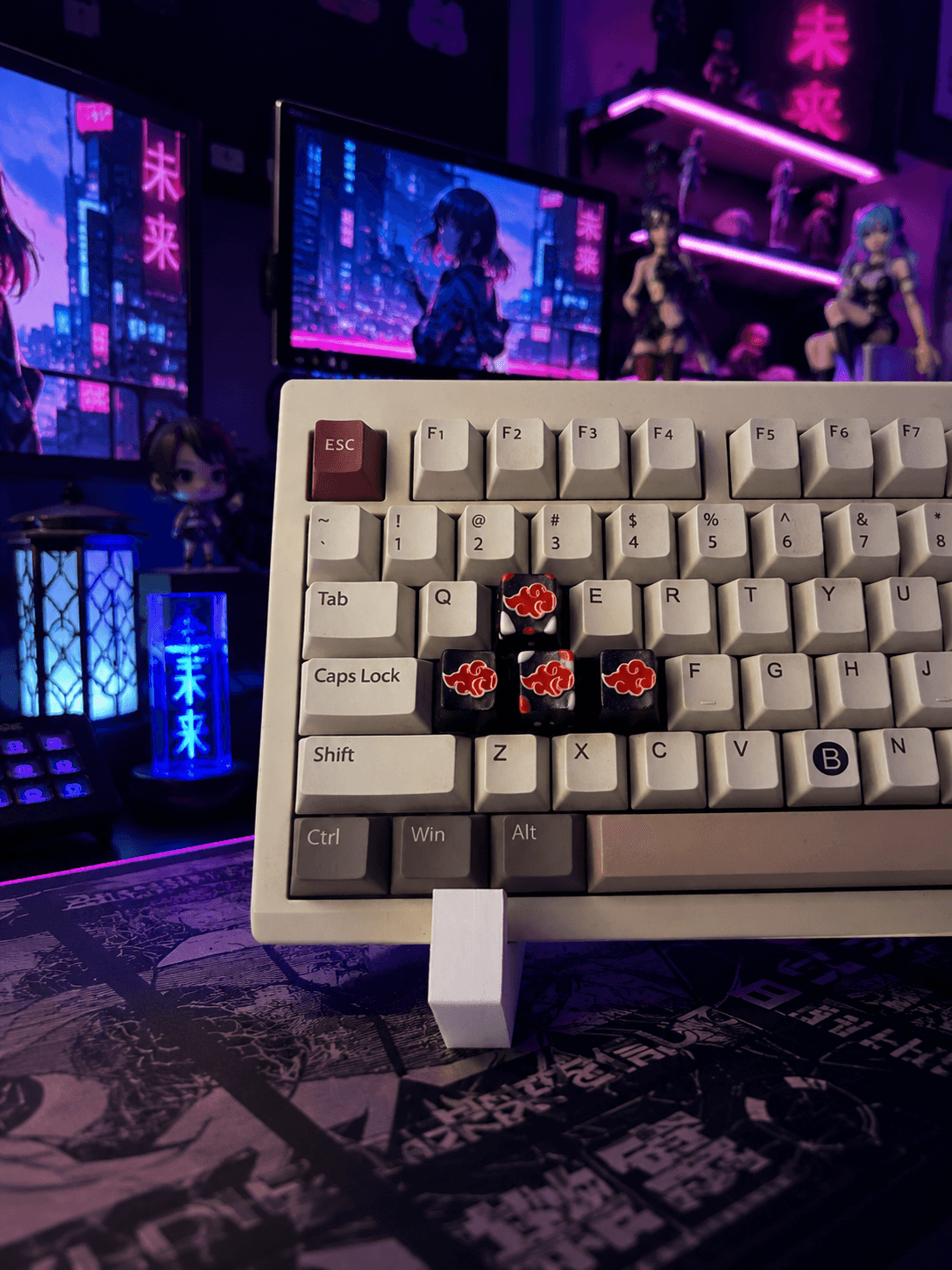 KeySync Crimson Cloud Galaxy - Anime Resin Artisan Keycap, Cherry MX 3