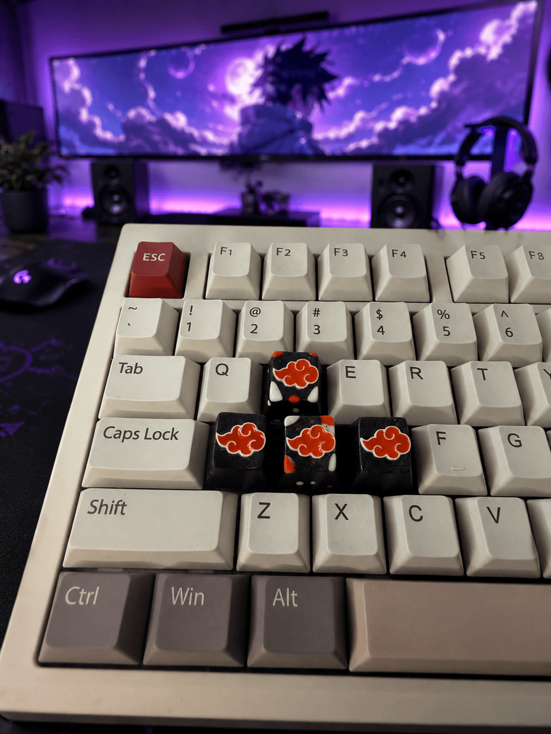 KeySync Crimson Cloud Classic- Anime Resin Artisan Keycap, Cherry MX 7