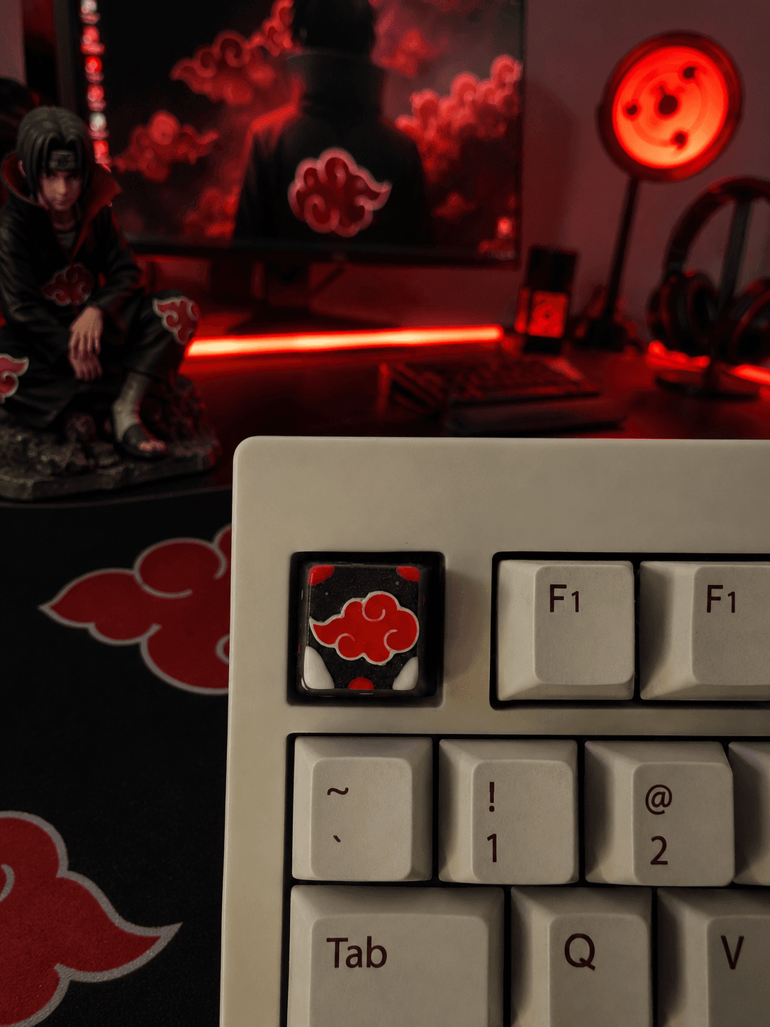 KeySync Crimson Cloud Galaxy - Anime Resin Artisan Keycap, Cherry MX 2